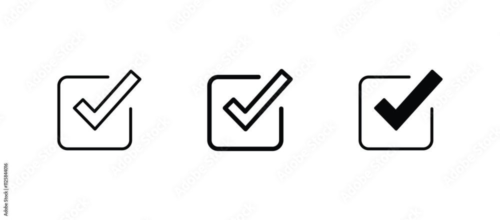 Poster checkmark icon. checkmark vector set. approved symbol vector.