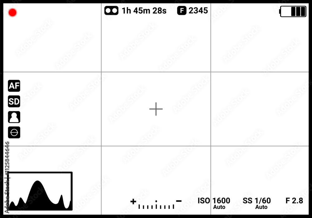 Wall mural camera viewfinder. camera display. photo frame vector design.