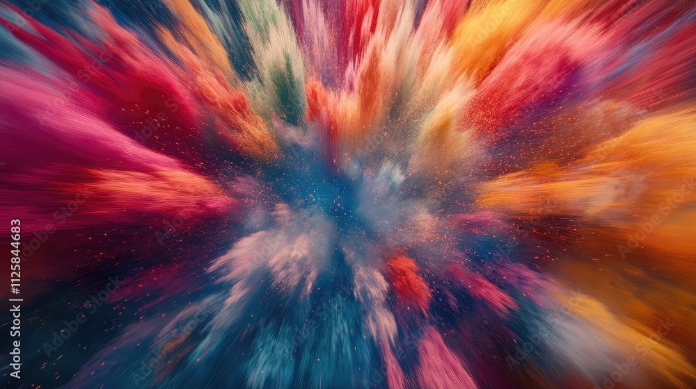 Aufkleber Vibrant Color Explosion Creating a Dynamic Abstract Background Filled with Vivid Hues and Textures Ideal for Artistic and Creative Projects