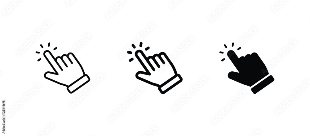 Poster hand pointer icons. pointer click icon vector