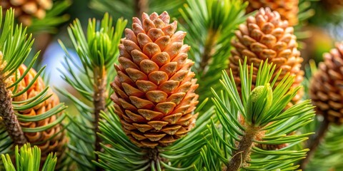 Close up of cones from Pinus nigra variety of pine, Pinus nigra, pine cones, close-up, nature, forest, coniferous, tree