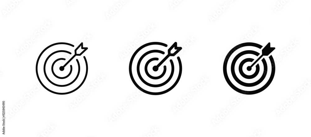 Poster target icon set vector for web
