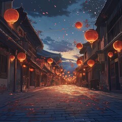 anime background of chinese new year