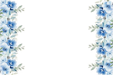 watercolor flowers background for design. Floral border frame card template.