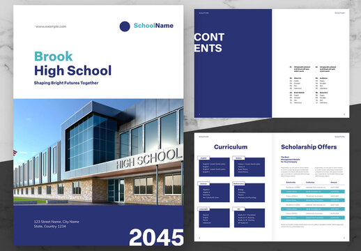 Blue And White School Profile