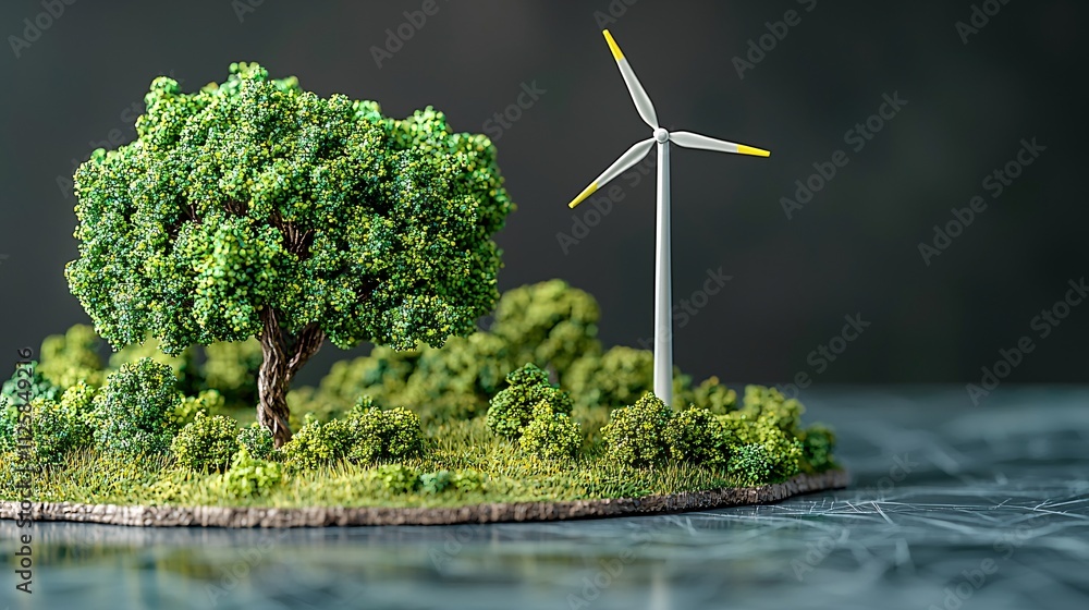 Poster A conceptual design of AI algorithms optimizing energy efficiency in a smart city Stock Photo with side copy space