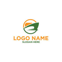 Ship Logistics and Ship Express Delivery Company Logo Design Template