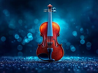 Fototapeta premium Captivating violin performance artistic studio digital artwork ethereal lighting close-up shot musical inspiration