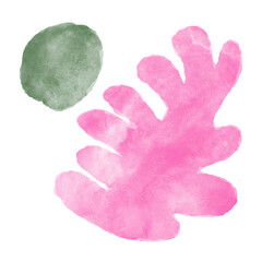 Pink Green Watercolour Shapes Decoration