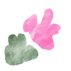 Pink Green Watercolour Shapes Decoration