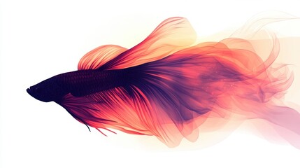 Obraz premium A stylized illustration of a flowing betta fish with vibrant colors.