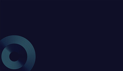 Minimalist abstract design featuring concentric blue circular lines on a deep navy background. Perfect for modern backgrounds, technology themes, and art visuals