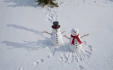 Snow-Covered Mountain Village with Warm Lights: A Romantic Winter Scene