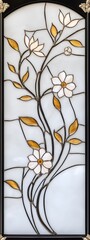 Elegant design: Art Nouveau style rectangular frame with stained glass elements