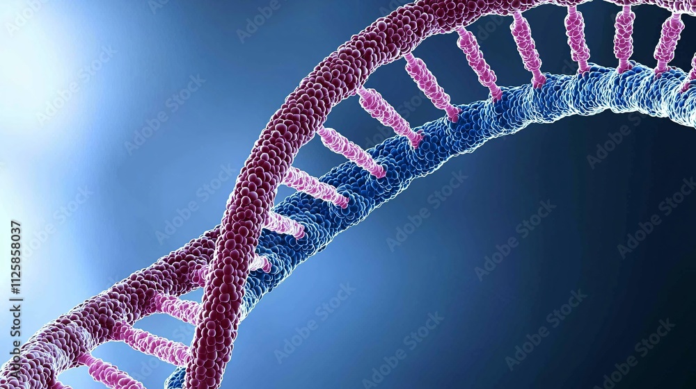 Aufkleber a glowing dna strand surrounded by data points representing genetic research stock photo with side c