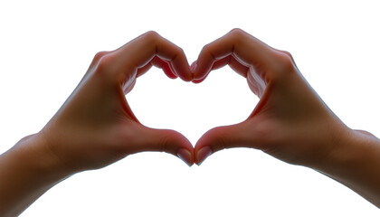 heart shape made of hands PNG generative AI
