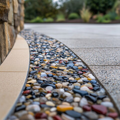 Close-up of resin bound gravel paving. 