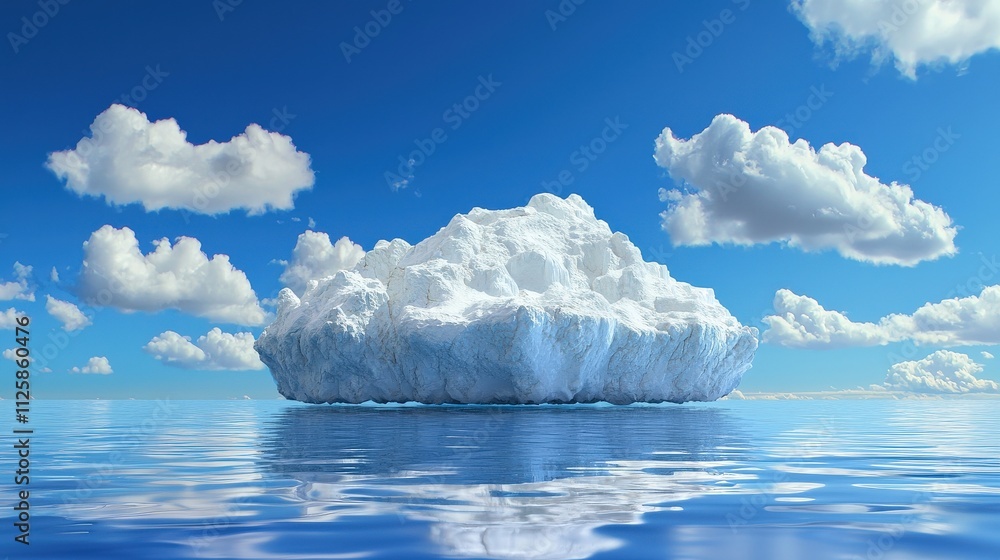 Poster A floating iceberg in the middle of the ocean.