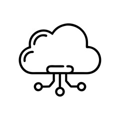 Cloud Hosting VPS icon outline line art style