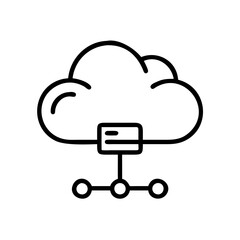 Cloud Hosting VPS icon outline line art style