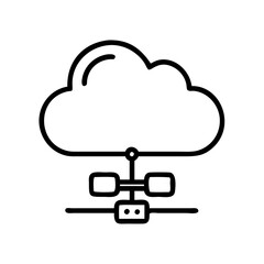 Cloud Hosting VPS icon outline line art style