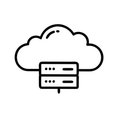 Cloud Hosting VPS icon outline line art style