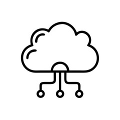 Cloud Hosting VPS icon outline line art style