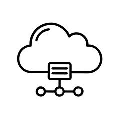 Cloud Hosting VPS icon outline line art style