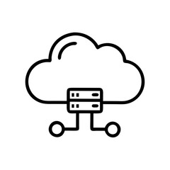 Cloud Hosting VPS icon outline line art style