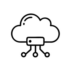 Cloud Hosting VPS icon outline line art style