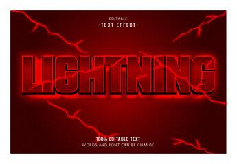 Lightning editable text effect 3d emboss neon style