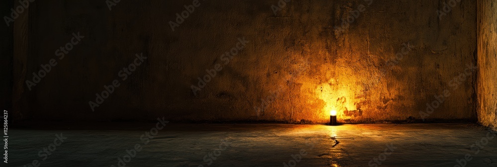 Poster a dimly lit room features a solitary light source casting shadows, evoking feelings of isolation and