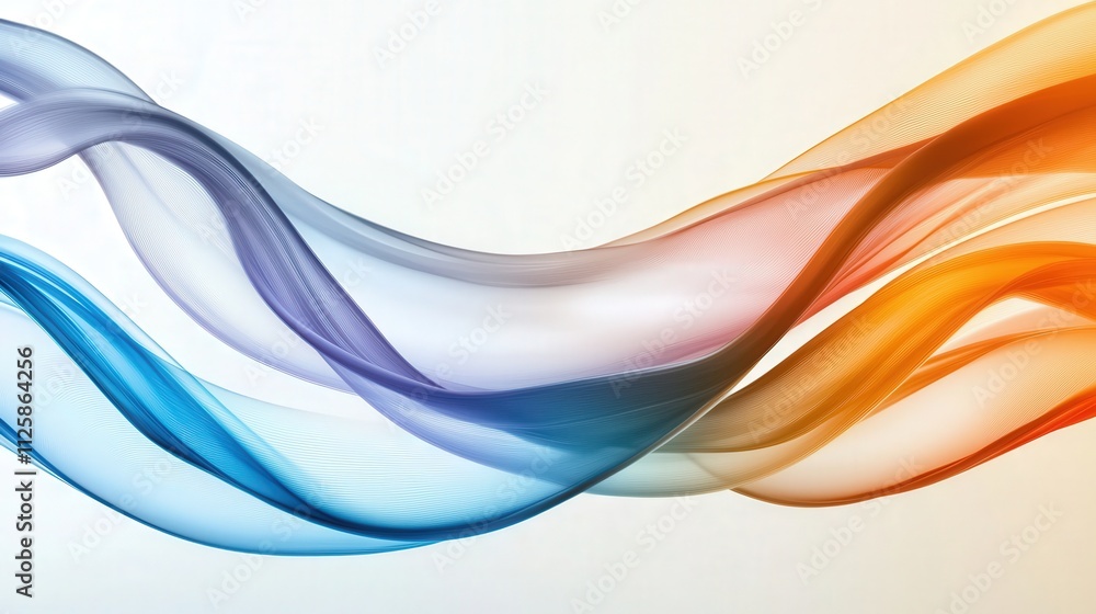 Poster a colorful abstract wave pattern flowing gracefully across a white background.