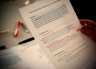 English proofreading paper in office