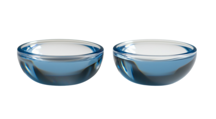 PNG, Contact lens, transparent lenses, isolated on white background, created with Generative AI technology.