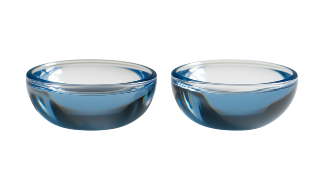 PNG, Contact lens, transparent lenses, isolated on white background, created with Generative AI technology.