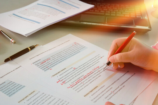 English proofreading paper in office