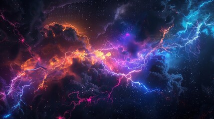 Lightning in the space. Abstract background