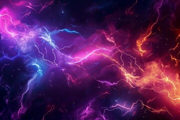 Fototapeta premium Lightning in the space. Abstract background
