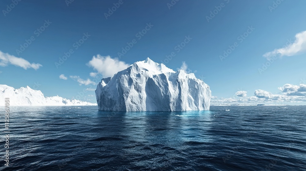 Poster A floating iceberg in the middle of the ocean.