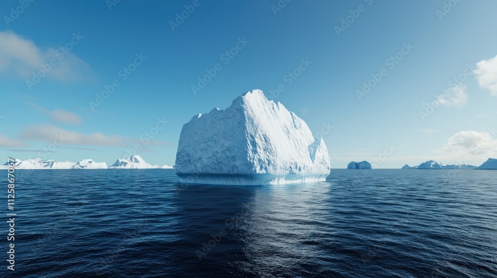 Poster A floating iceberg in the middle of the ocean.
