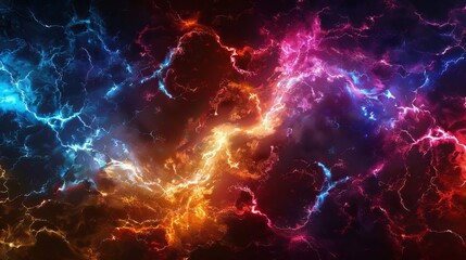 Lightning in the space. Abstract background