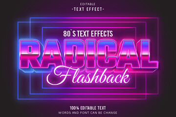 80’s text effects radical flashback editable text effect 3d emboss 80s style