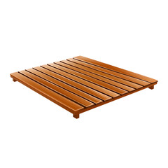 Wooden square platform for outdoor use in garden or patio setting enhancing natural aesthetics