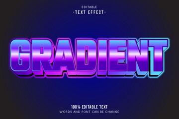 Gradient editable text effect 3d 80s style