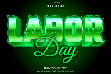 Labor Day editable text effect 3d emboss 80’s style