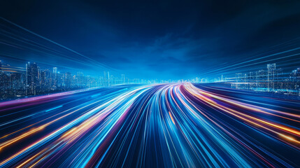 Fototapeta premium night city traffic
