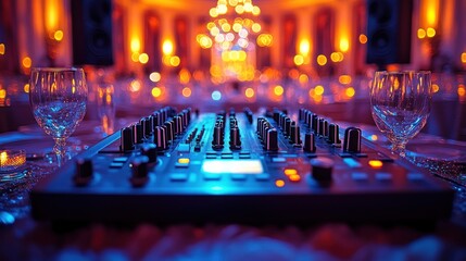 Obraz premium DJ mixer at a wedding reception.