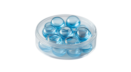 PNG, Contact lens, lenses in a storage case, isolated on white background, created with Generative AI technology.