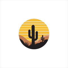 simple and elegant logo design for a health company blooming cactus arizona sunset